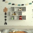 Ver imagem 1 de Nicho Zig P15cm Minimalista Branco Mdf Organizador Dormitorio Bebe Infantil Kids - Rufatto Decoraçõe