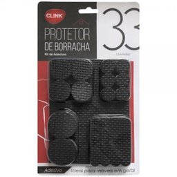 Kit 33 Protetor Adesivo Móveis Borracha Pés Cadeira - Clink - 1