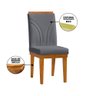 Conjunto Sala de Jantar Samira 160x90 Blend Tampo Off com 6 Cadeiras Estofadas Rubi Veludo Cinza - 3