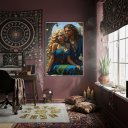 Ver imagem 1 de Quadro Decorativo Um Casal Cigano - 70x50cm:moldura Preta