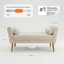 Ver imagem 4 de Puff Recamier Estofado para Quarto Itália 100cm com Pés Palito Bouclê Bege - Abmaza