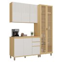Ver imagem 4 de Cozinha Compacta 100 MDF 3 Peças com Tampo e Cristaleira 190cm Aura Luciane Móveis