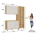 Ver imagem 6 de Cozinha Compacta 100 MDF 3 Peças com Tampo e Cristaleira 190cm Aura Luciane Móveis