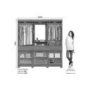 Ver imagem 2 de Guarda Roupa Casal 10 Portas e 3 Gavetas C/ 1 Espelho C/ Pés Briz B374 Nature/off White - Henn