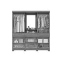 Ver imagem 3 de Guarda Roupa Casal 10 Portas e 3 Gavetas C/ 1 Espelho C/ Pés Briz B374 Nature/off White - Henn