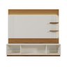 Home Guaíba 2,00m Led Tvs 65'' Nichos Porta de Correr Prateleira Vidro - Off White / Amendoa - 6