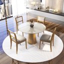 Ver imagem 2 de Mesa Redonda Cone com Vidro e 4 Cadeiras Madeira Maciça Ônix 