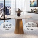 Ver imagem 4 de Mesa Redonda Cone com Vidro e 4 Cadeiras Madeira Maciça Ônix 