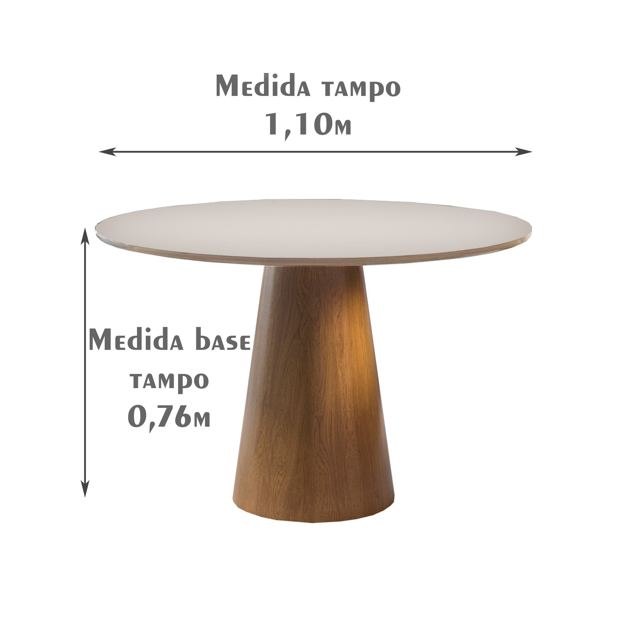 Mesa Redonda Cone com Vidro e 4 Cadeiras Madeira Maciça Ônix  - 5