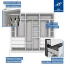 Ver imagem 4 de Guarda Roupa Casal 3 Portas 6 Gavetas Nápoli -Mt- Rei de Casa Branco