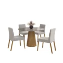 Ver imagem 2 de Conjunto Sala de Jantar Mesa Redonda Jasper com Vidro com 4 Cadeiras Cristal 