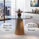 Ver mais imagens de Conjunto Sala de Jantar Mesa Redonda Jasper com Vidro com 4 Cadeiras Cristal 