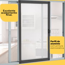 Mosquiteira Corredeira Preta 0,60x1,20m com Tela Resistente À Pet - 3