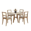 Ver imagem 2 de Conjunto Sala de Jantar Mesa com Vidro e 4 Cadeiras Madeira Maciça Tauari Ônix 