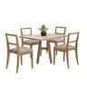 Conjunto Sala de Jantar Mesa com Vidro e 4 Cadeiras Madeira Maciça Tauari Ônix  - 2