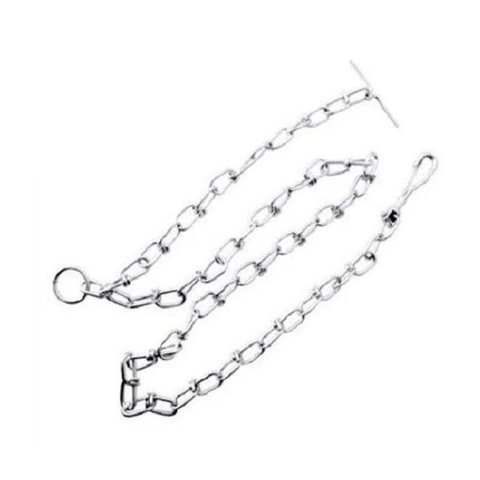 Coleira Guia Ajustavel Aço Semi Enforcadora Corrente Caes