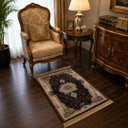 Ver imagem 2 de Tapete Persa Royal Marrom 100x150cm Fio Acetinado - Decoração para Quarto e Sala