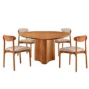 Ver imagem 1 de Mesa 135cm Laminado com 4 Cadeiras Noronha Moderna Milano Imbuia Naturale