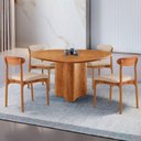 Ver imagem 2 de Mesa 135cm Laminado com 4 Cadeiras Noronha Moderna Milano Imbuia Naturale