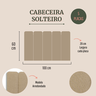 Cabeceira Solteiro 100x60 Cama Box Modulada Arredondada Linho Bege - 2
