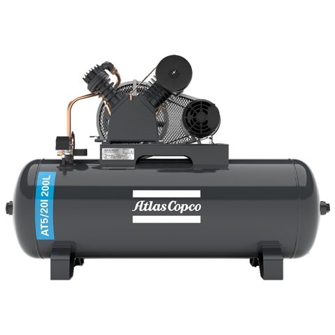 Compressor Atlas Copco At 5 20 200 Litros 175 Libras 5 Cv Monofásico Ip21