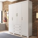 Ver imagem 1 de Guarda Roupa Solteiro com Pés 4 Portas e 3 Gavetas 2022 