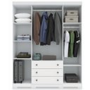 Ver imagem 2 de Guarda Roupa Solteiro com Pés 4 Portas e 3 Gavetas 2022 