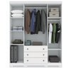 Guarda Roupa Solteiro com Pés 4 Portas e 3 Gavetas 2022  - 2