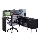 Ver imagem 2 de Mesa para Computador Gamer em L 3 Gavetas Preto Lisboa Madesa Preto