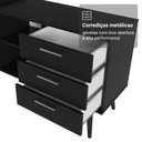 Ver imagem 3 de Mesa para Computador Gamer em L 3 Gavetas Preto Lisboa Madesa Preto