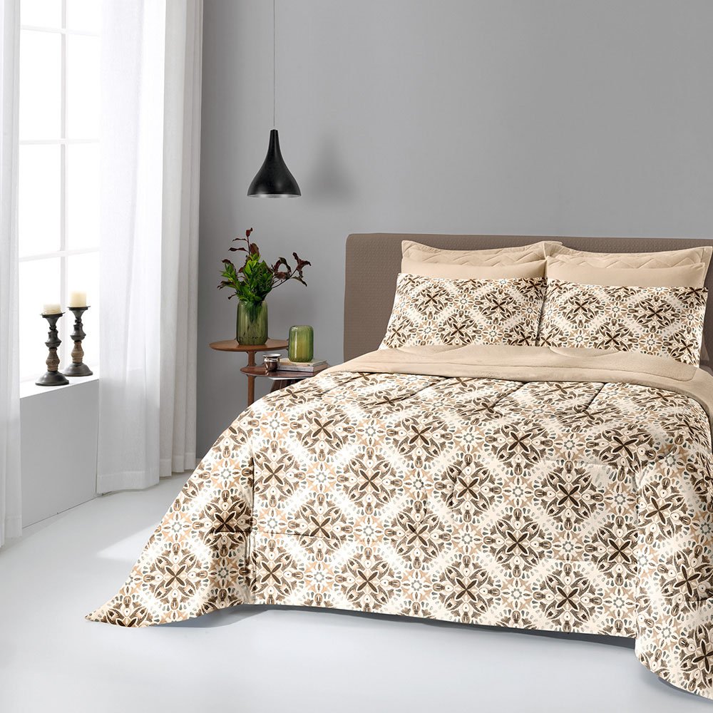 Edredom Solteiro Estampado Comfort Ec - Argos