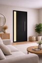 Ver imagem 1 de Porta Pivotante Preto Vidro Lateral 210x120 Lado Direito