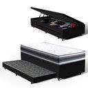 Ver imagem 1 de Cama Box Baú com Colchão de Espuma D45 Double Face Territory Hellen + Auxiliar Solteiro 88cm