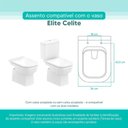Ver imagem 3 de Tampa Vaso Sanitário Madeira Laqueada Elite Branco para Bacia Celite