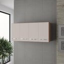 Ver imagem 6 de Armário Aéreo Mara 118 Cm 4 Portas Savana Off White Moblis