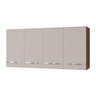 Armário Aéreo Mara 118 Cm 4 Portas Savana Off White Moblis - 1