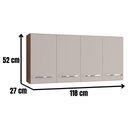 Ver imagem 3 de Armário Aéreo Mara 118 Cm 4 Portas Savana Off White Moblis