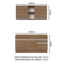 Ver imagem 4 de Armário de Cozinha Compacta 150cm Rustic Glamy Madesa 01