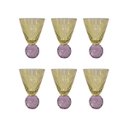 Ver imagem 1 de Conjunto 6 Taças em Vidro Âmbar com Base de Cristal Esculpido Roxo 425ml BJ0041 Btc