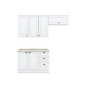 Ver imagem 1 de Cozinha Compacta 200cm Americana com Tampo 3 Peças 6 Portas 3 Gavetas Henn - Branco Hp Fosco