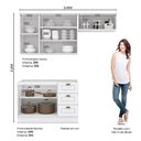 Ver imagem 2 de Cozinha Compacta 200cm Americana com Tampo 3 Peças 6 Portas 3 Gavetas Henn - Branco Hp Fosco