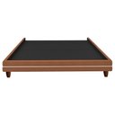 Ver mais imagens de Cama Japonesa com Cabeceira Corea Casal Courino Caramelo / Bouclé Suave Off White - Sallar Home