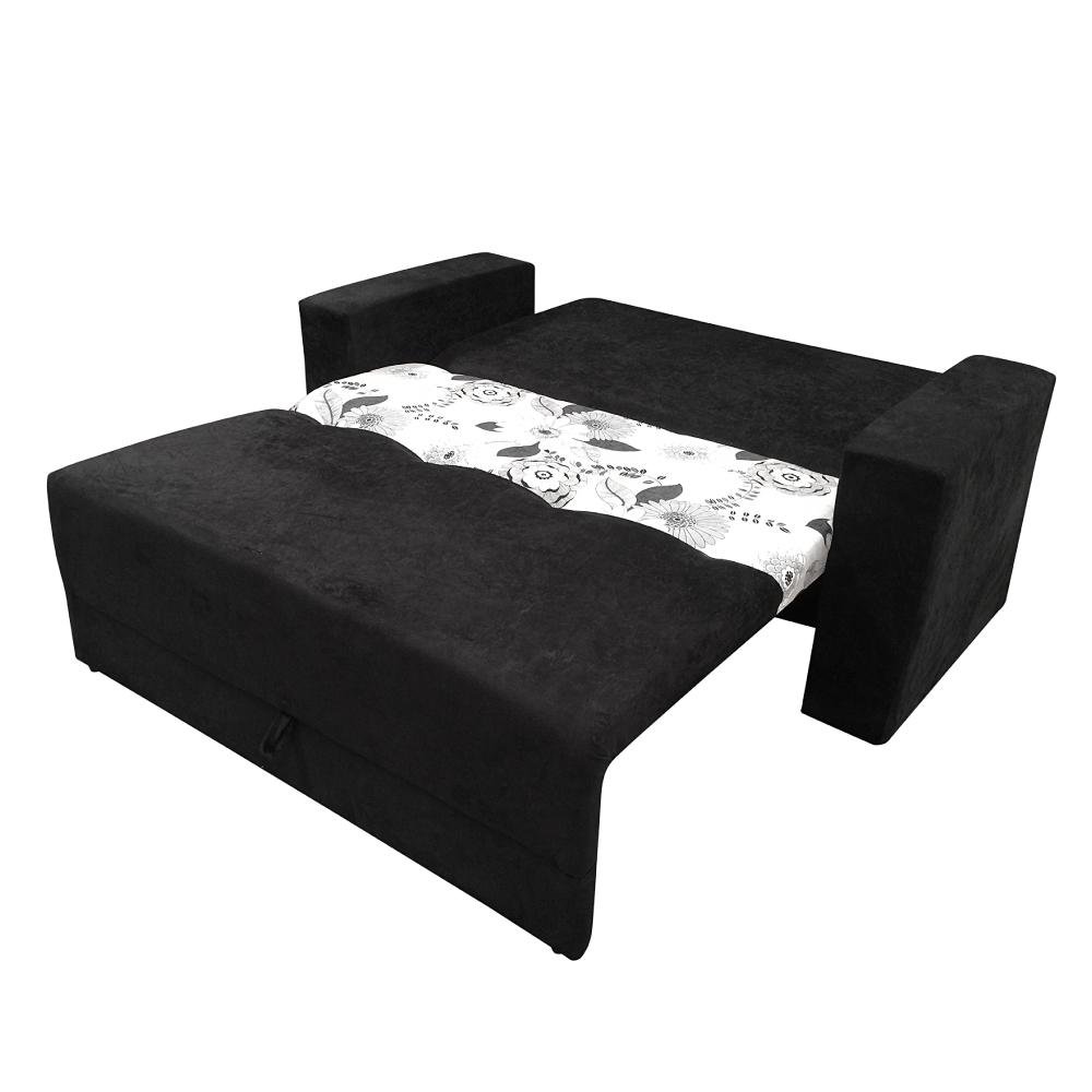 Sofá-cama 2 Lugares Pratik 5000 Mamflex Preto / Cinza Floral - 4