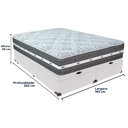 Ver imagem 3 de Cama Box Baú Branco e Colchão Black Graphite Molas Ensacadas King 193x203x32 Anjos