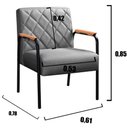 Ver imagem 4 de Kit 2 Poltronas Ludmilla Cor:Linho Cinza 320