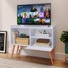 Rack Tv 32" Home Estante Sala Estar Recepção 1 Porta 2 Nichos Pés Retrô Decoração Moderna - - 5