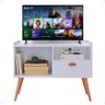 Rack Tv 32" Home Estante Sala Estar Recepção 1 Porta 2 Nichos Pés Retrô Decoração Moderna - - 1
