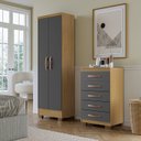 Ver imagem 2 de Kit Cômoda 5 Gavetas Porto Belo com Multiuso Cairo 2 Portas - Clique Chique Móveis