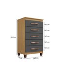 Ver imagem 4 de Kit Cômoda 5 Gavetas Porto Belo com Multiuso Cairo 2 Portas - Clique Chique Móveis