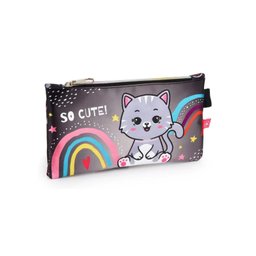 Kit Mochila + Lancheira Térmica + Estojo Simples + Garrafa Gatinha Preta - Seanite - 4